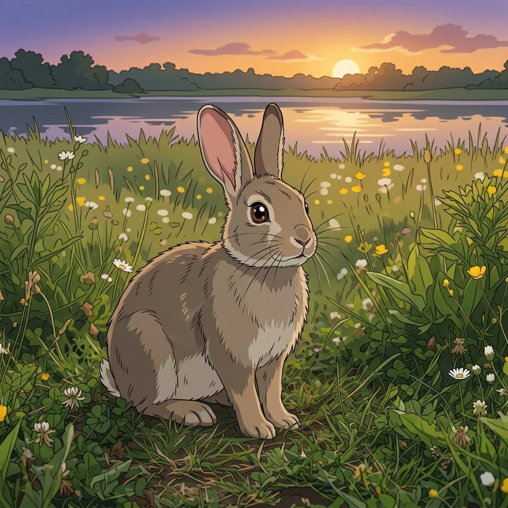 The same rabbit, remixed into anime style